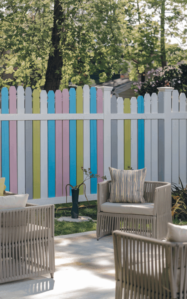 Use Color-Blocked Fence Painting to Distract the Eye
