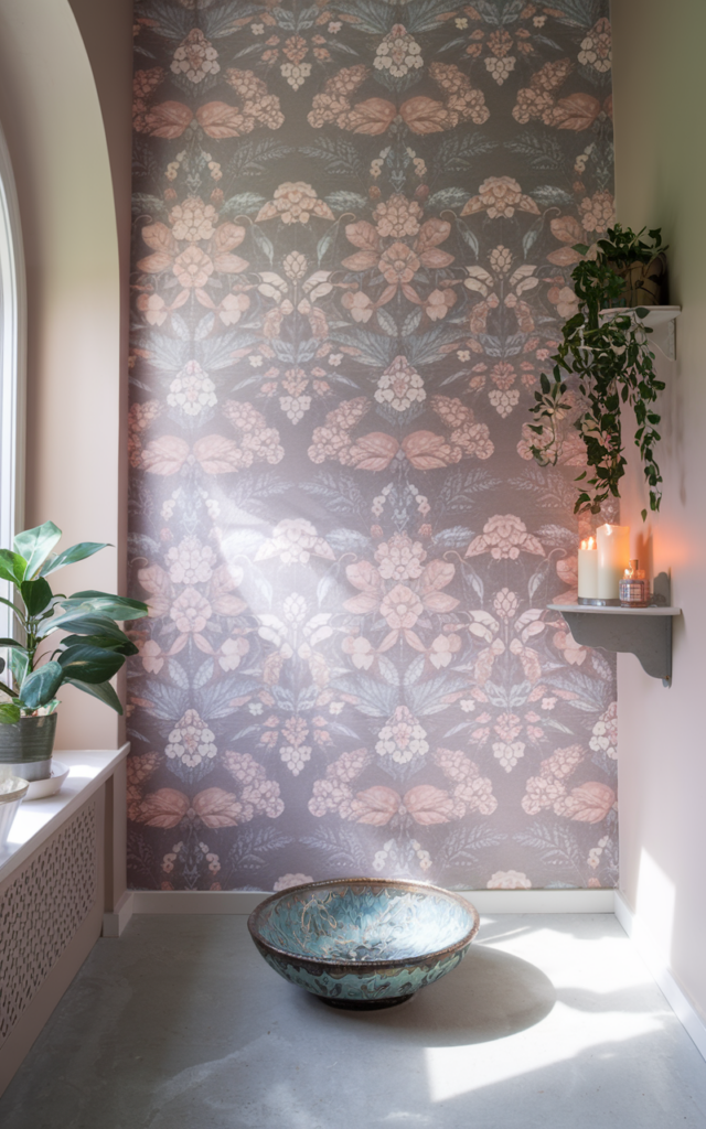 Use Pastel or Floral Wallpaper in Small Doses