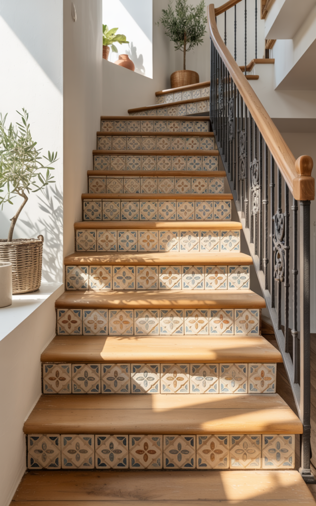 Use Patterned Tiles on Stair Risers