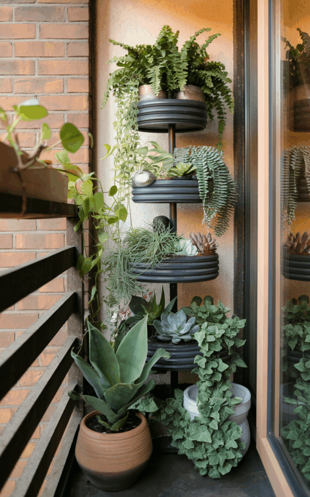 Use Tiered Plant Stands to Create Layers