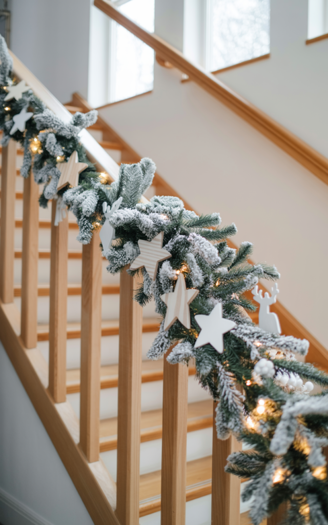 Use a White Garland for a Scandinavian Winter Vibe