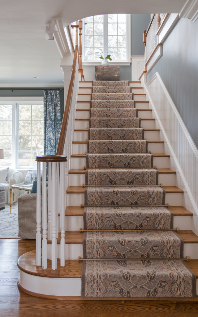 Use a patterned runner to hide wear and tear.