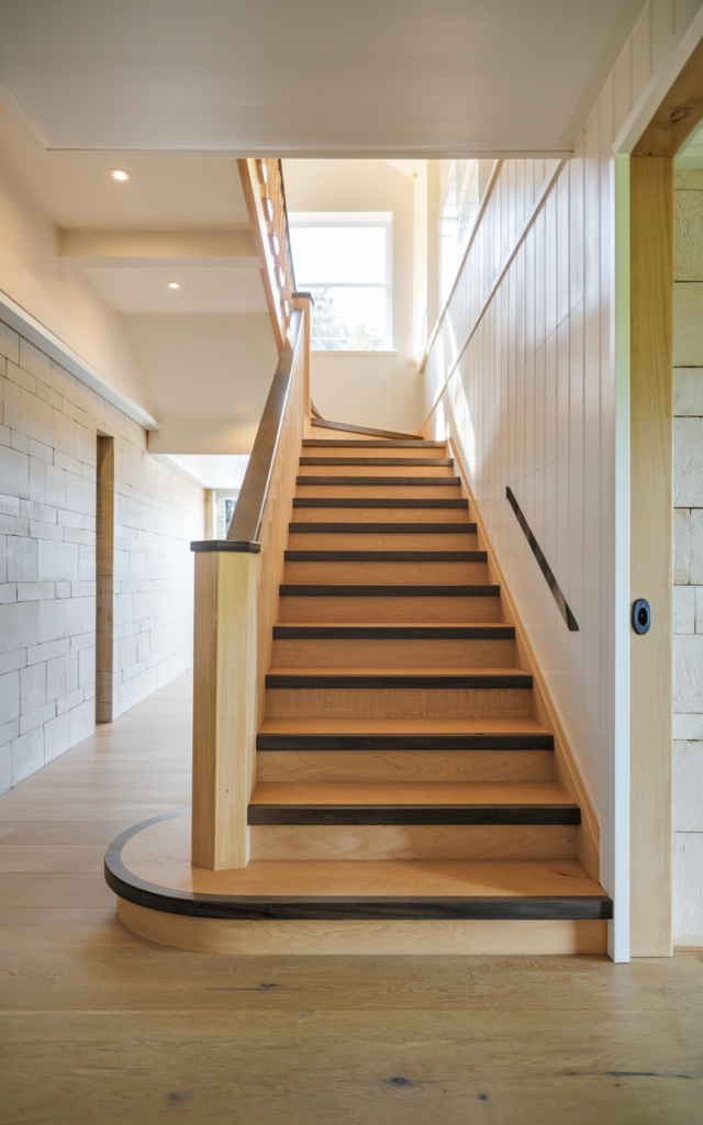 Use contrasting stair nosing for definition