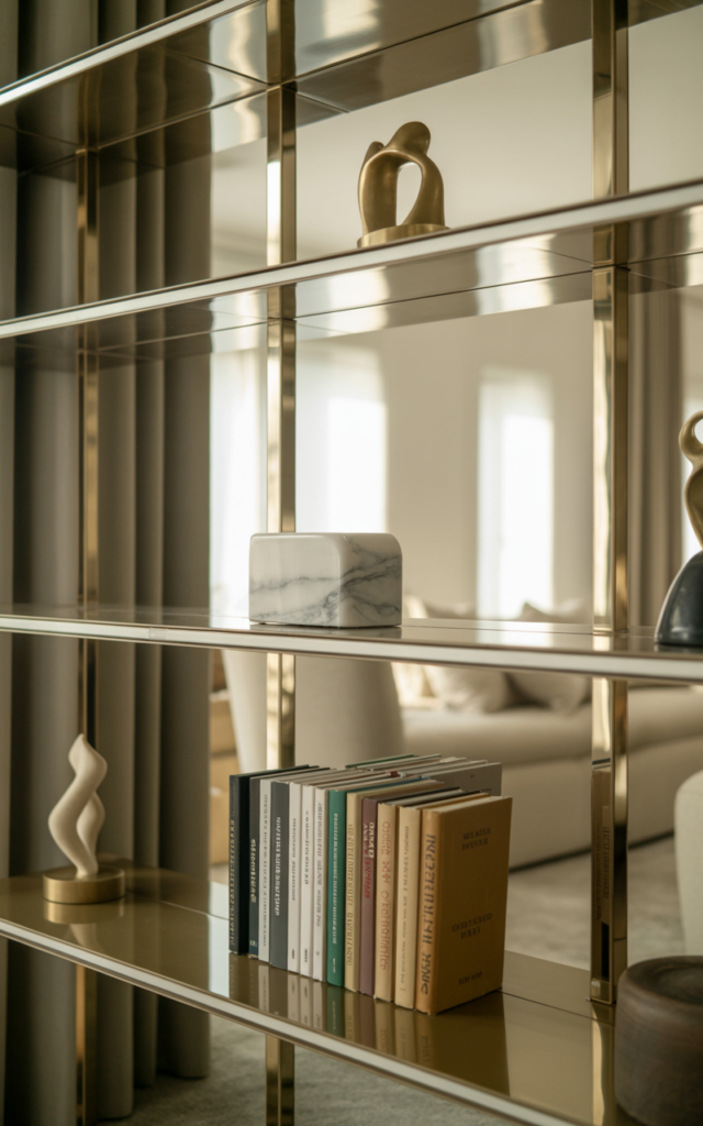 Use mirrored panels to make the room feel bigger 🪞