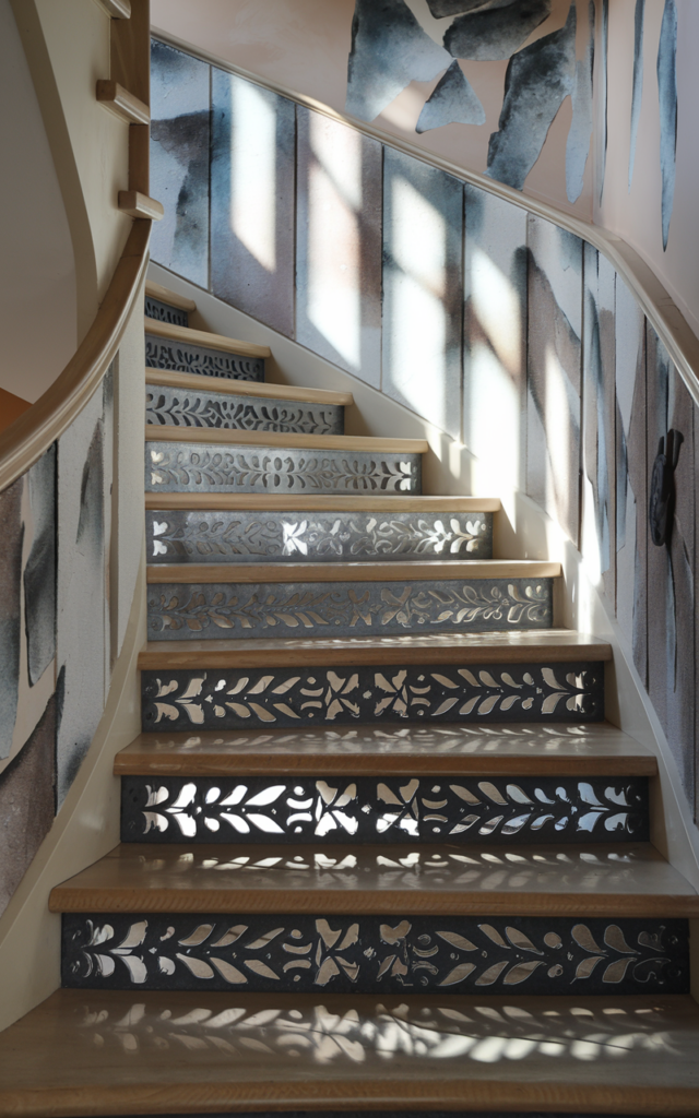 Use patterned metal riser inserts for subtle detail.