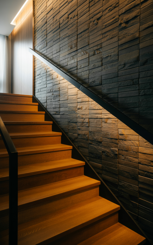 Use wall washers to emphasize textured surfaces.