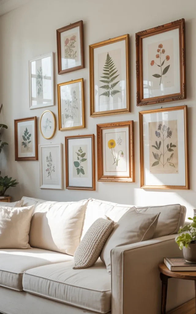 Add a botanical print wall art gallery 🍃