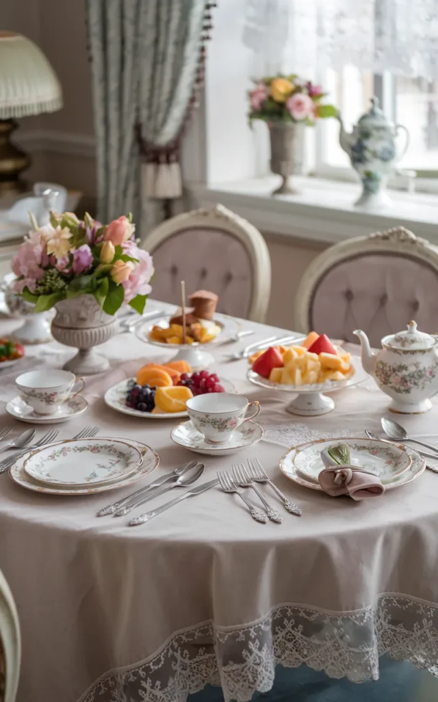 Add a soft lace overlay cloth 🤍