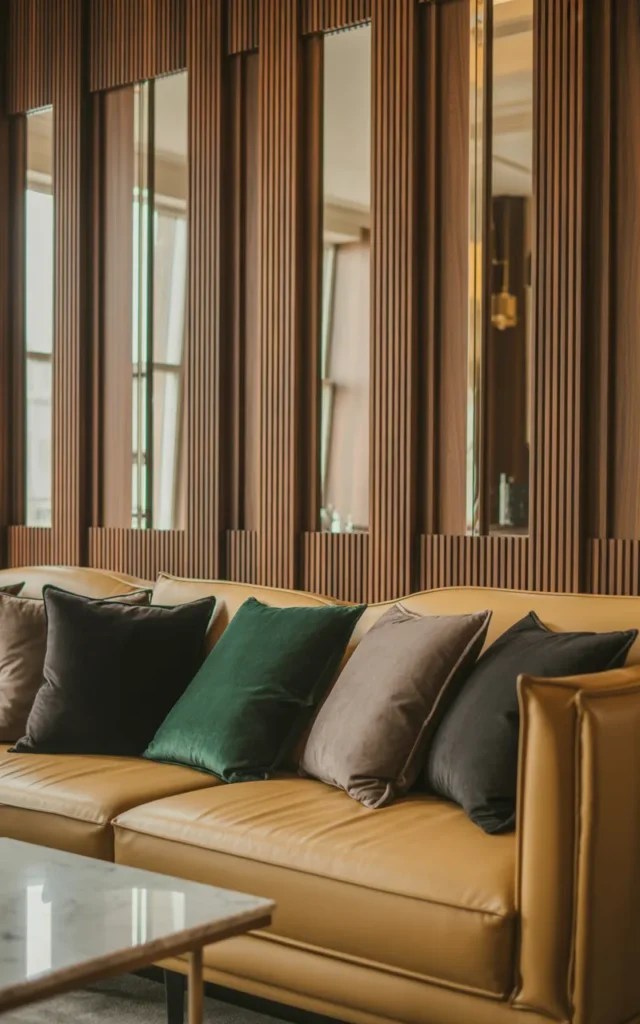 Add a textured wall panel for subtle drama