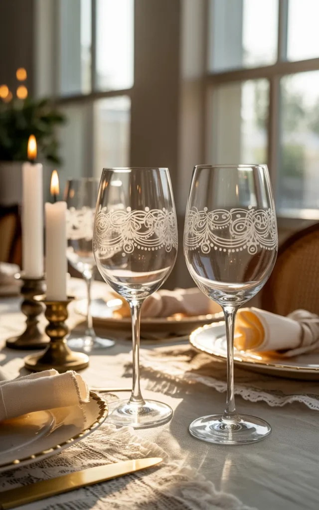 Add frosted lace patterns for elegance 🤍