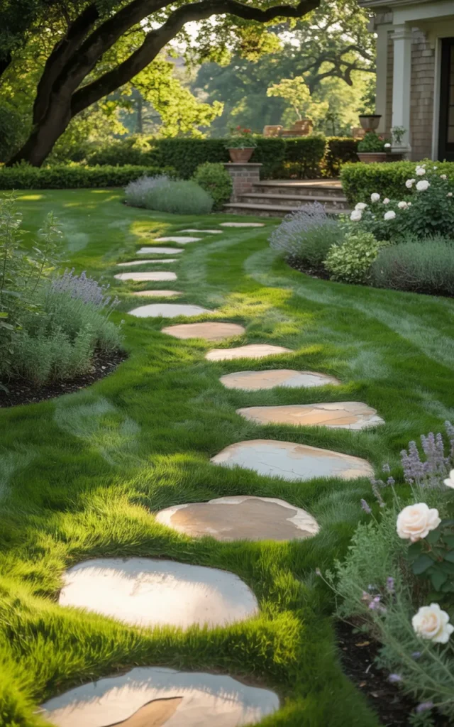 Add stepping stones through the lawn 👣