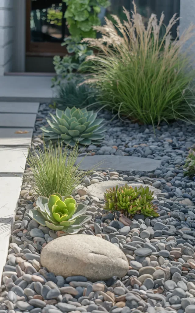 Build a small rock garden near the entrance 🪴