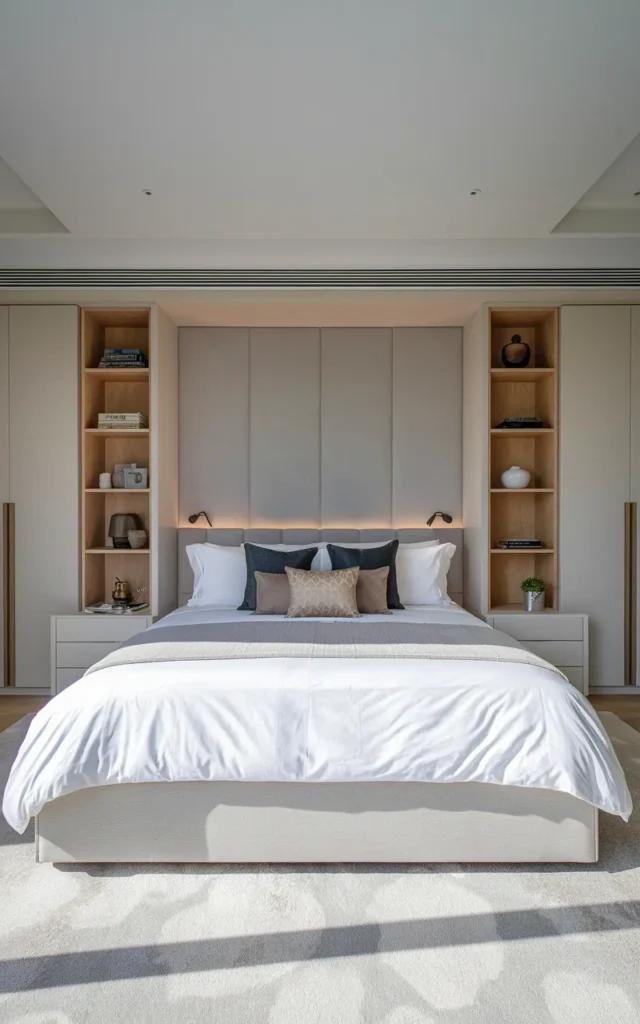 Build a wardrobe around the bed wall