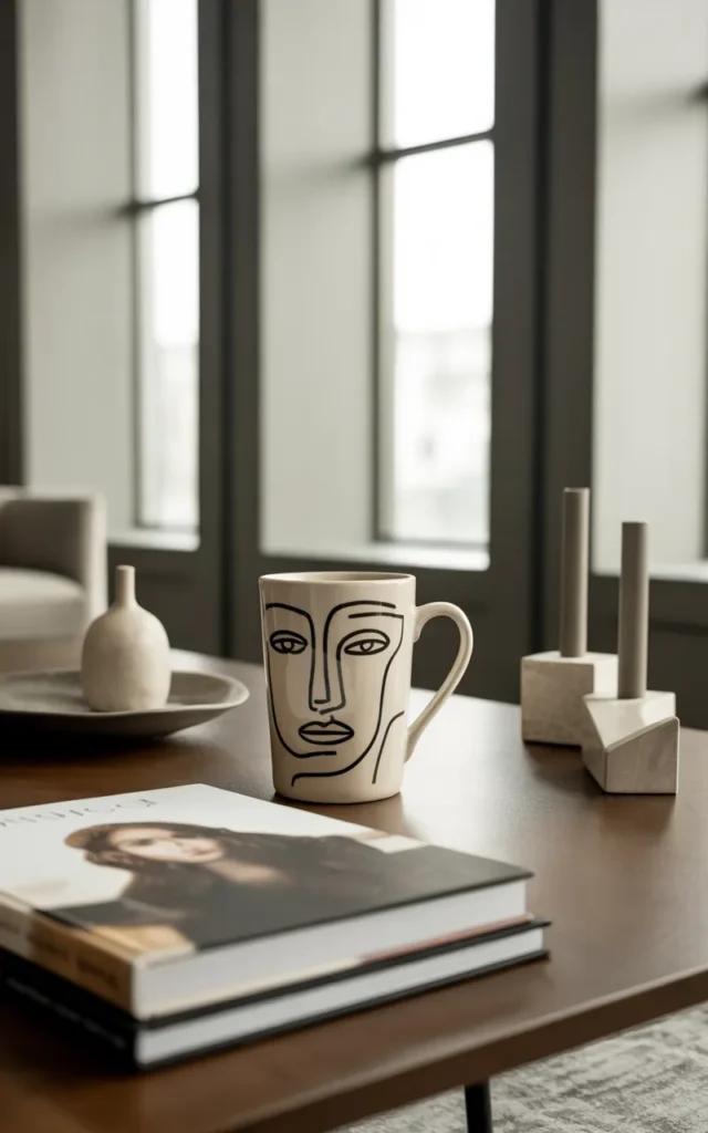 Create a minimal black line face art design 🖤