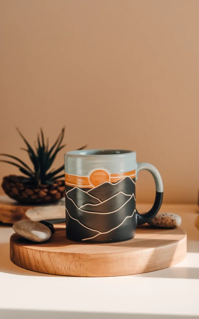 Create a sunrise mountain scene 🌄