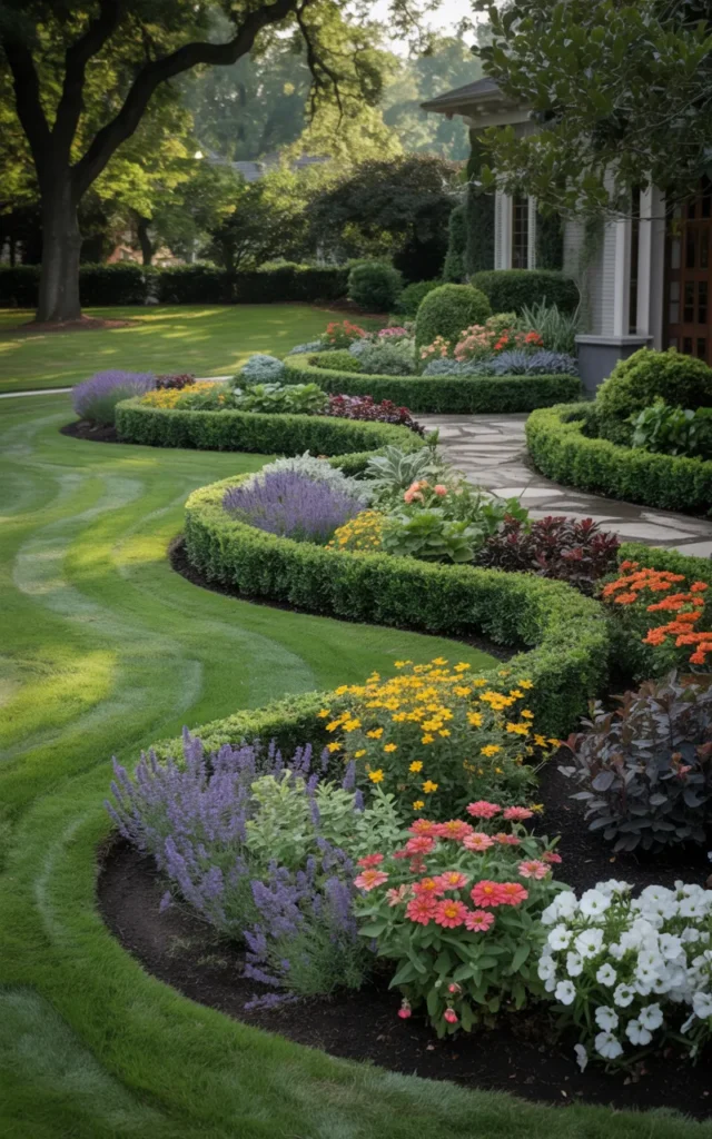 Create curved garden beds instead of straight lines 🌿