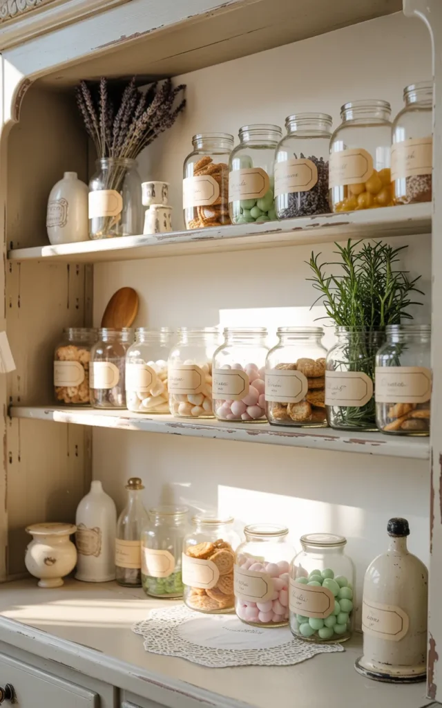 Decorate with vintage glass jars ✨
