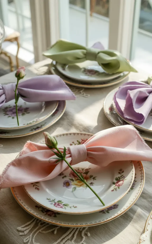 Fold linen napkins into elegant shapes 🍃