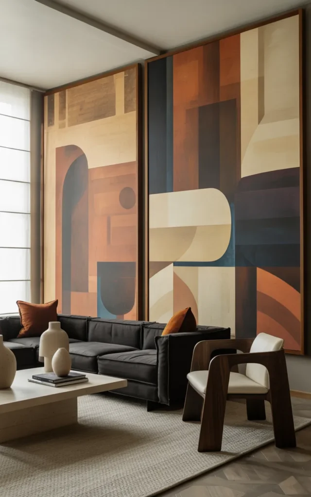 Frame with a statement art partition