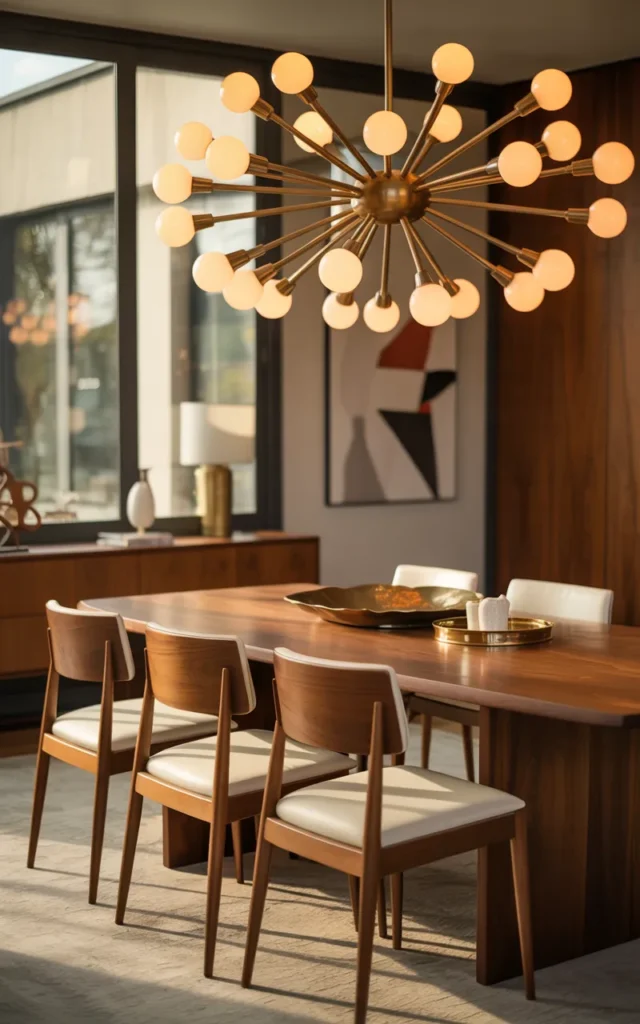 Hang a Sputnik chandelier above the dining table