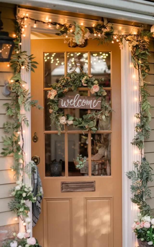 Hang string lights around the doorway ✨