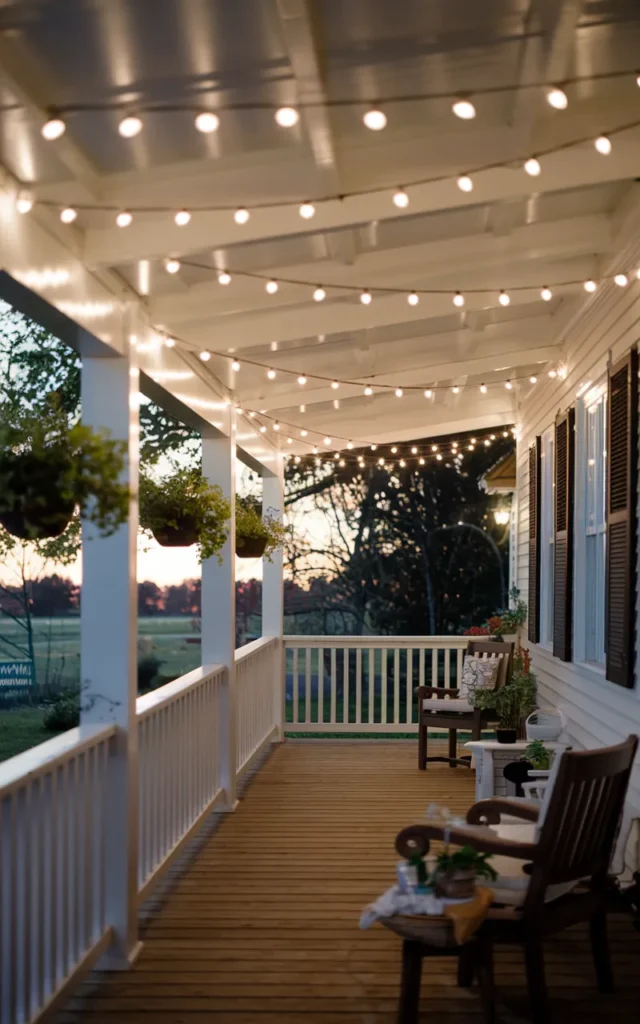 Hang string lights for soft evening glow ✨