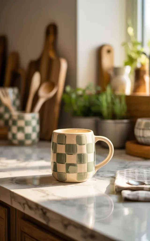 Paint a vintage checkered pattern 🏁☕