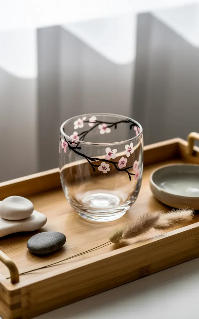 Paint cherry blossoms along the rim 🌸