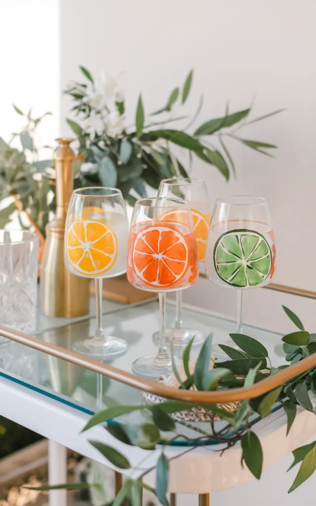 Paint citrus slices for a fresh bar-cart look 🍊