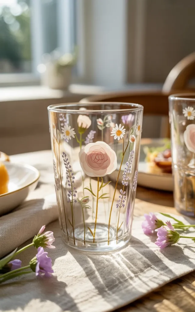 Paint delicate floral vines around the cup 🌷