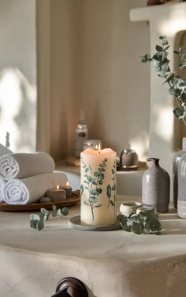 Paint eucalyptus stems for spa vibes 🌿