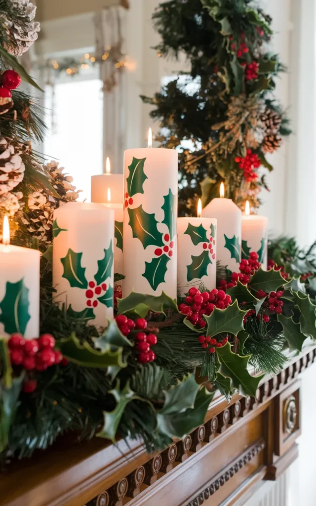 Paint festive holly and berries ❤️🌿