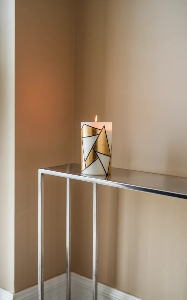 Paint geometric gold triangles 🔶