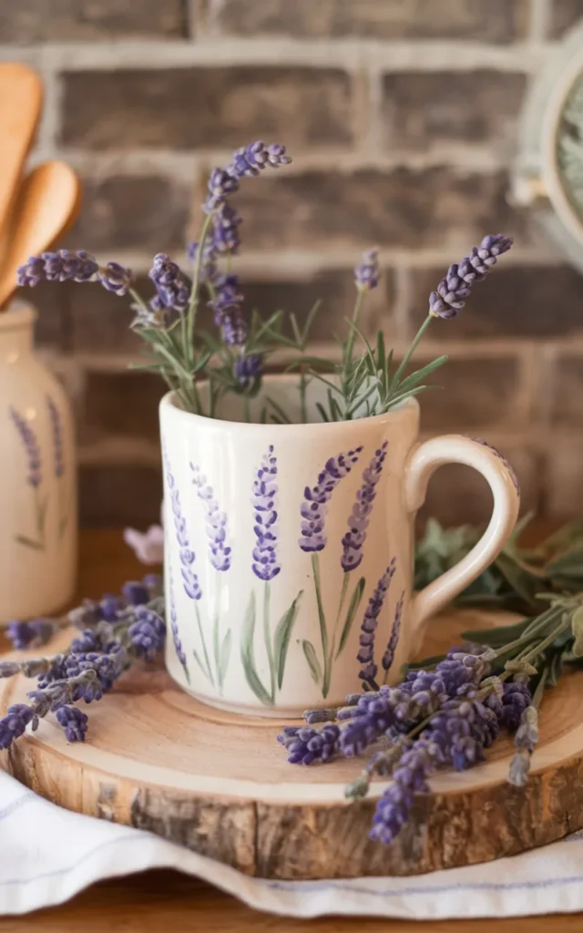 Paint lavender sprigs for an elegant touch 💜