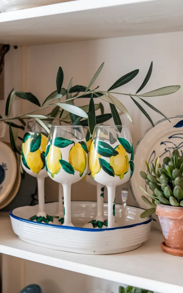 Paint lemon motifs for a Mediterranean vibe 🍋