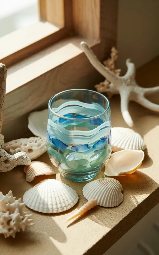 Paint ocean waves and seashells 🌊🐚