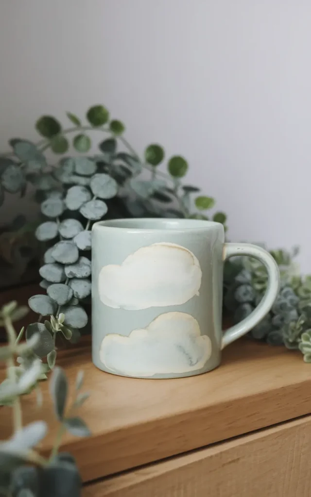 Paint soft watercolor-style clouds ☁️💙