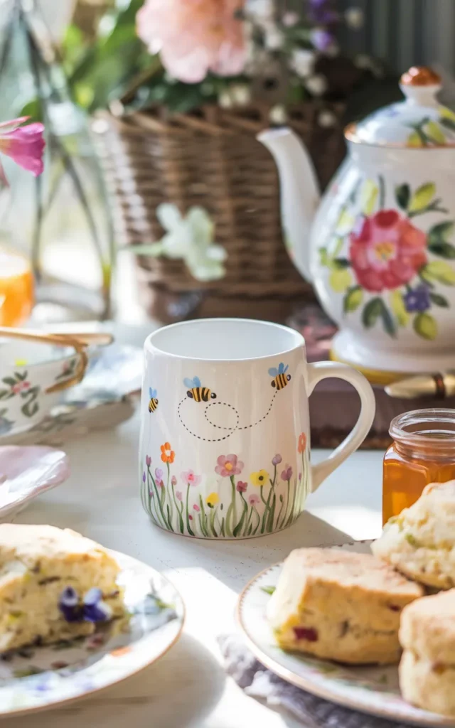 Paint tiny bees and little flowers 🐝🌼