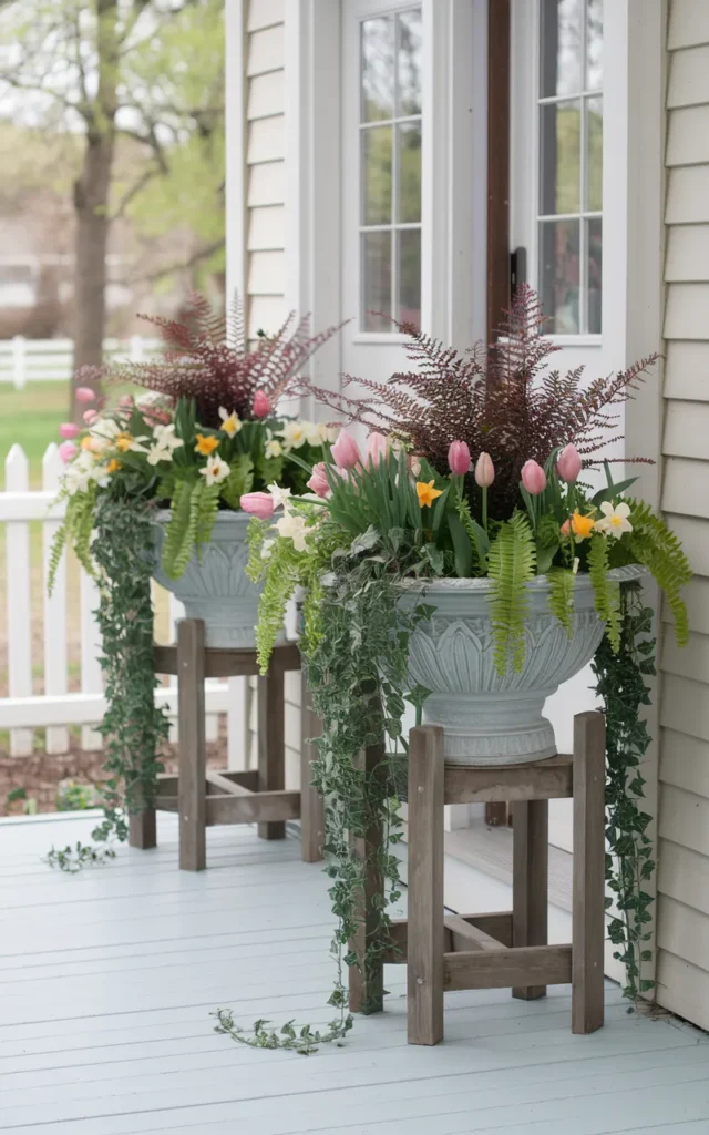 Place oversized planters beside the entryway 🪴