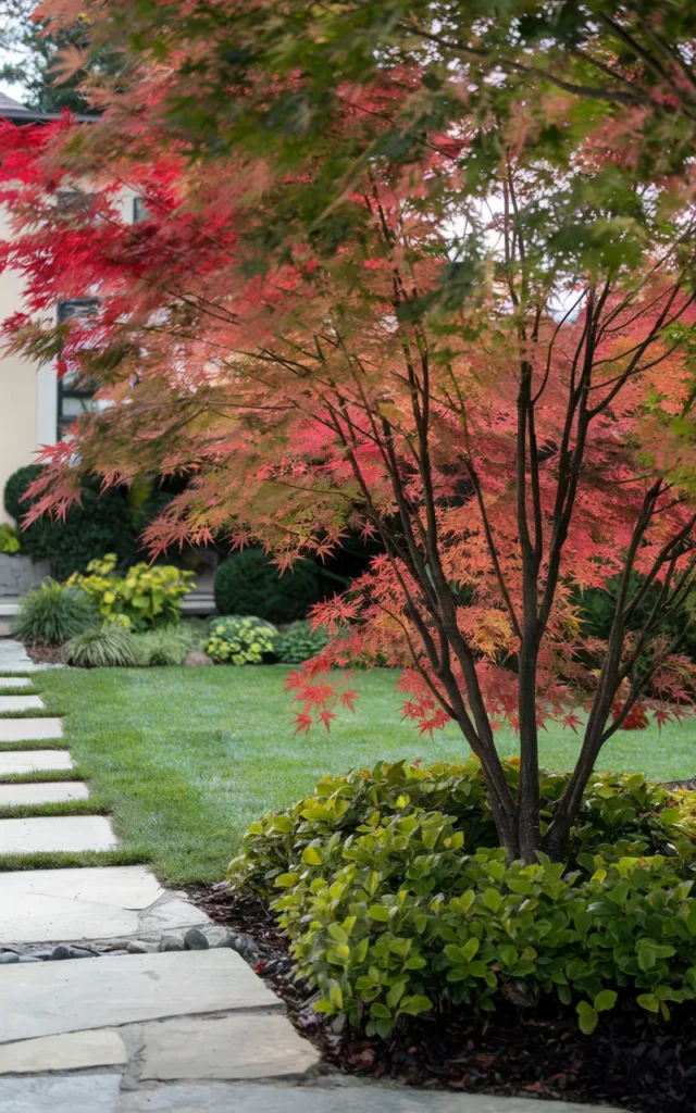 Plant a statement tree near the entrance 🌳