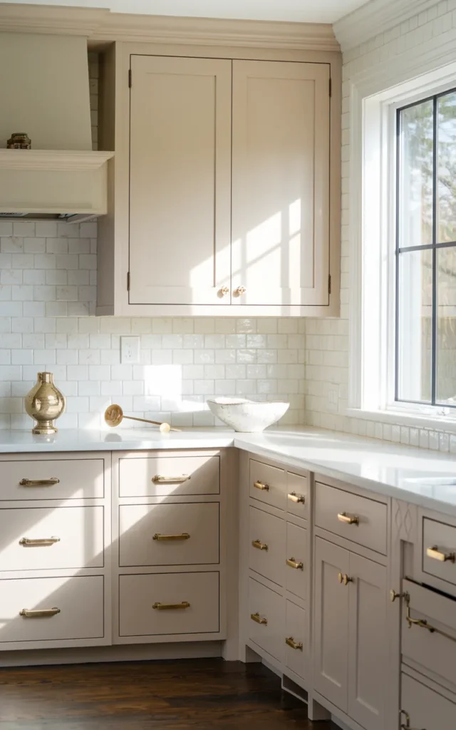 Refresh cabinet handles with brass or matte gold ✨