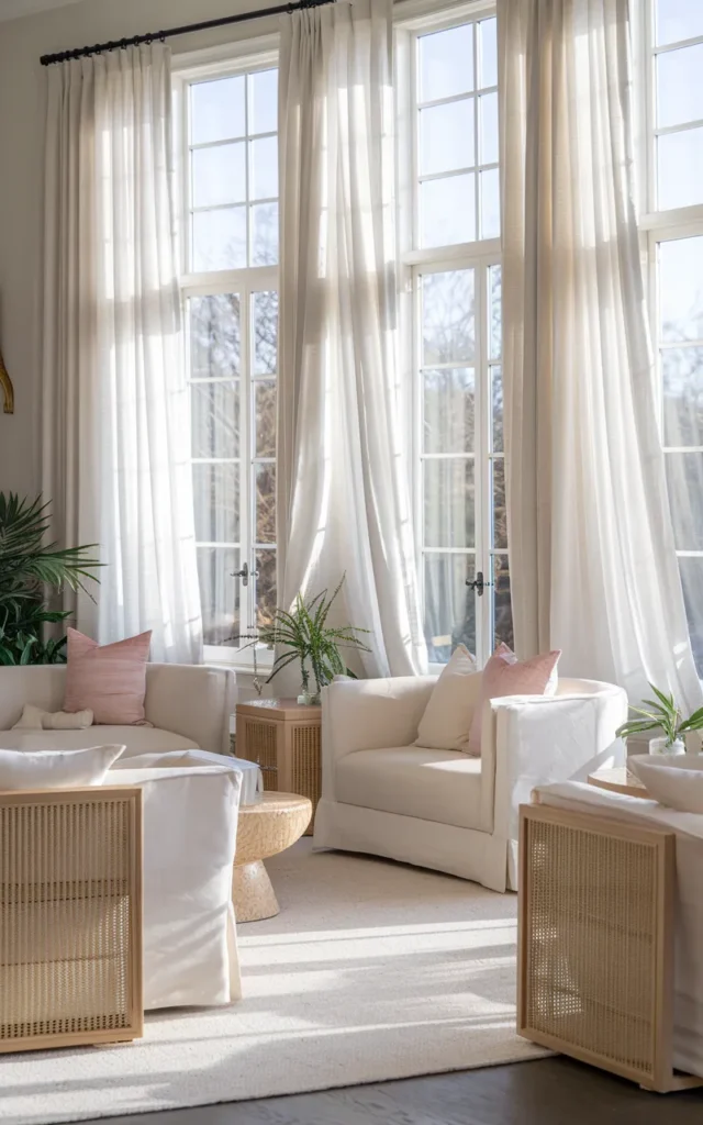 Replace heavy curtains with sheer drapes ☀️