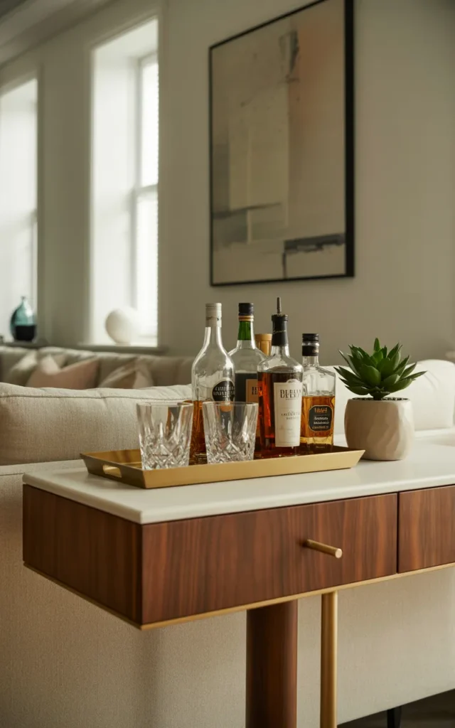 Style a bar corner for a chic touch 🍸