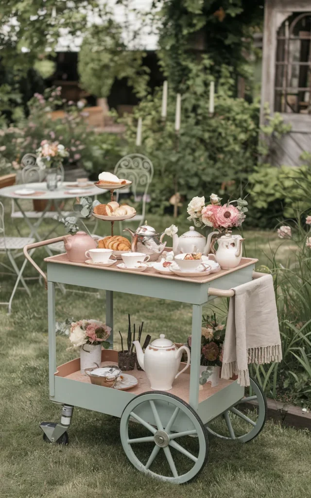 Style a garden cart as a mobile tea station 🌿🛒
