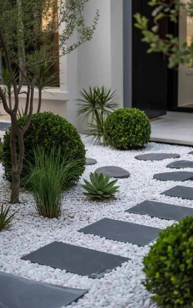 Use white gravel for a modern look 🤍