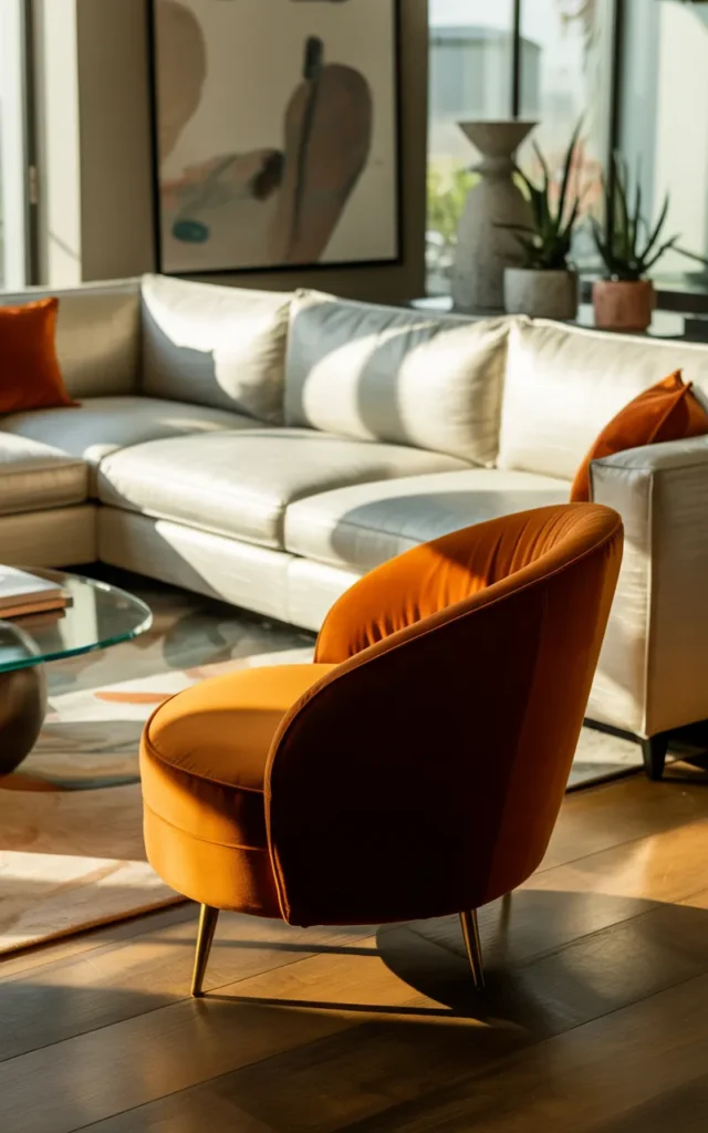 Add a bold accent chair for personality