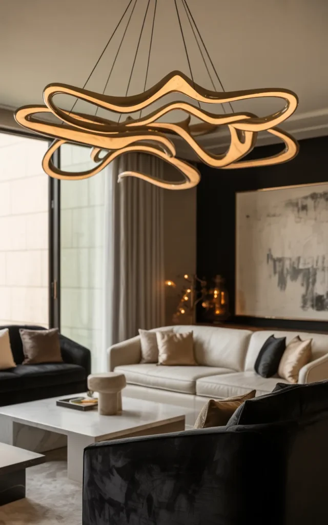 Add a sculptural light fixture as a focal point 💡