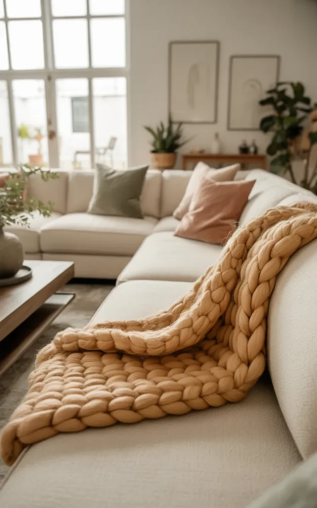 Add a soft throw for instant coziness 🧺
