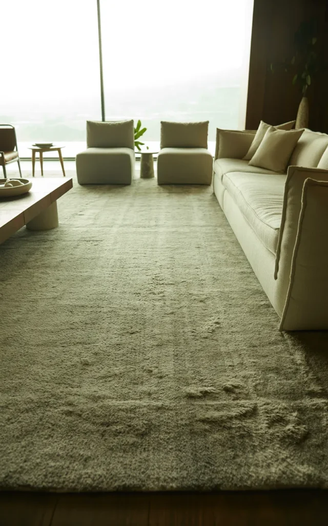 Add an oversized rug that defines the space