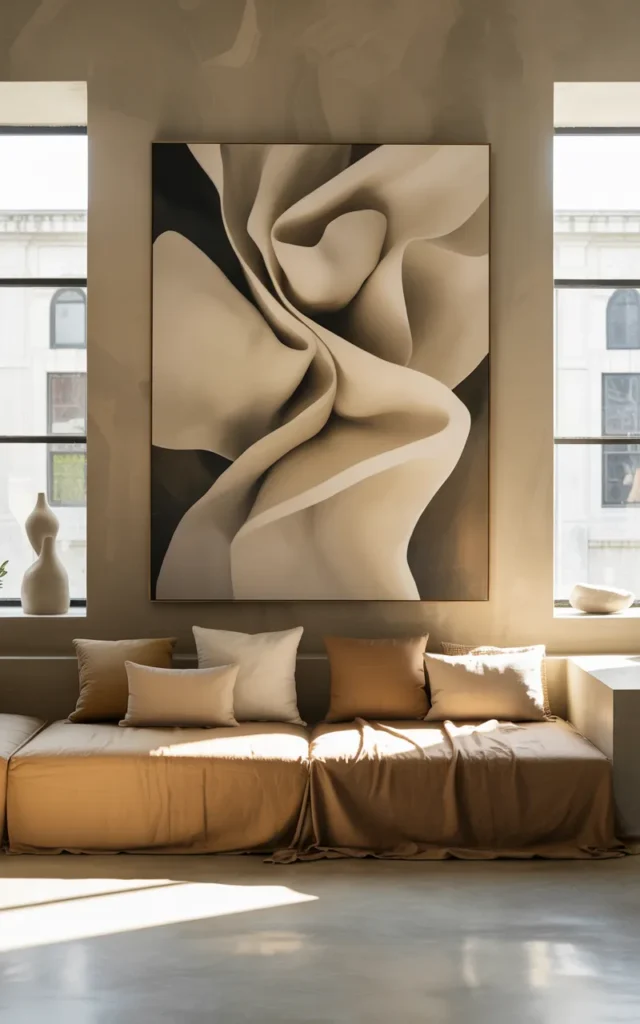 Add oversized neutral artwork for impact